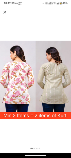 VROEGER Women Self Design Kurti