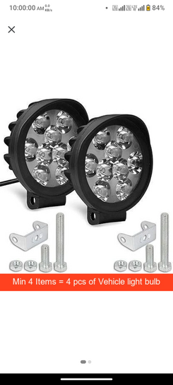 GETSOCIO 9LED CAP Fog Light Spot Beam Driving Lamp Universal Fitting for All Bikes Fog Lamp Motorbike LED (12 V, 10 W)