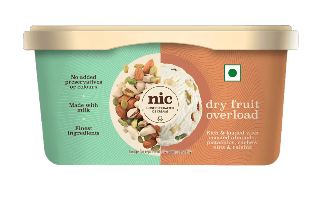Instamart: NIC Ice Cream Dry Fruit Overload Ice Cream 500ml @105 & more upto 95% off