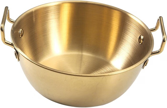 BNF Noodles Cooking Pot Milk Pot Small Ramen Pot for RV Travel Stoves Top Camping 10.5CM Gold