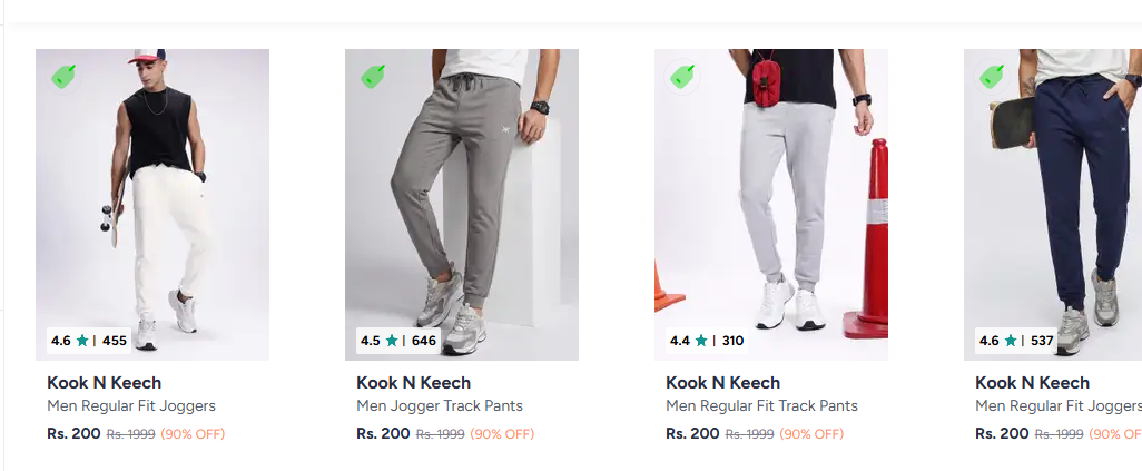 Kook N Keech Men White Solid Regular Fit Cotton Blend Joggers
