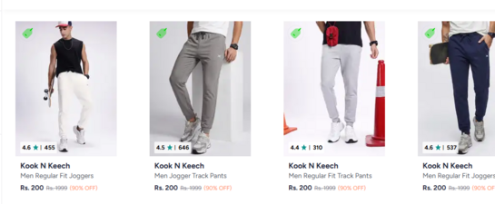 Kook N Keech Men White Solid Regular Fit Cotton Blend Joggers
