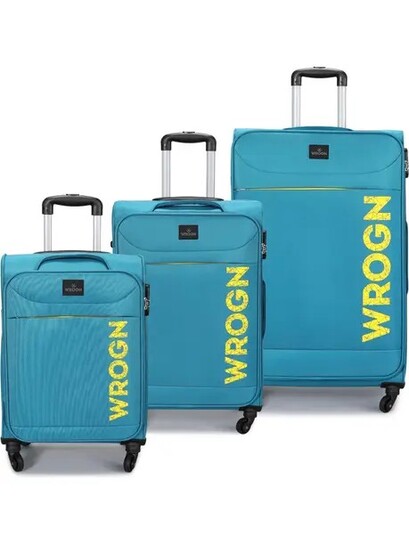 WROGN Soft Body Set of 3 Luggage 4 Wheels - Aspire Set-3(22 Inch+26 Inch+ 30 Inch) - Teal