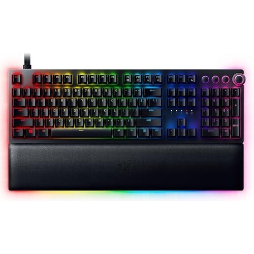 Razer Huntsman V2 Analog Gaming Keyboard Analog Optical Switches, Powered Chroma RGB Full Siz Black - Rz03-03610100-R3M1, Wired