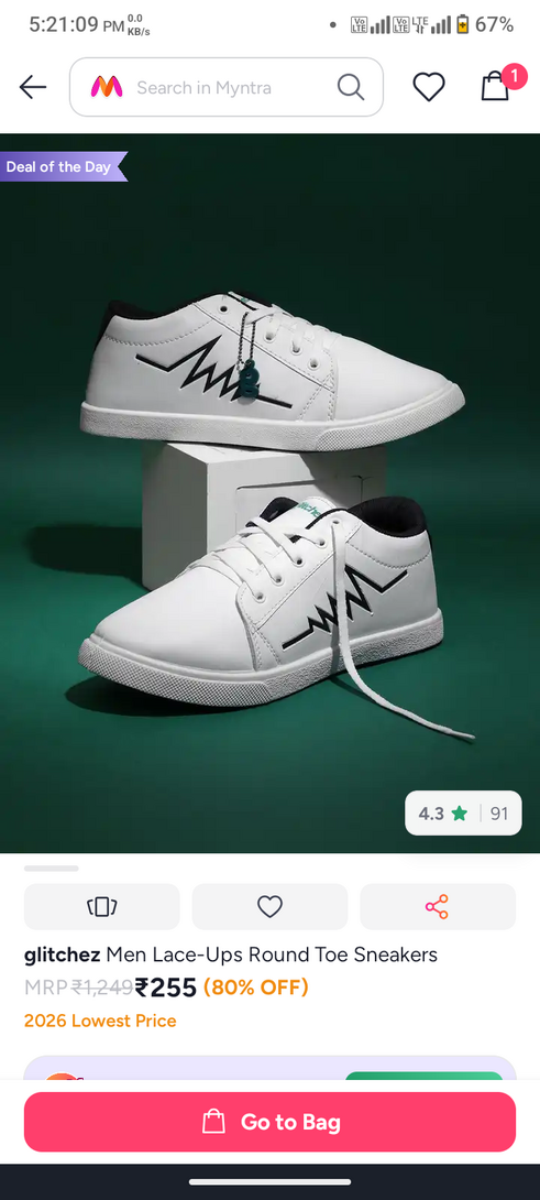Mens Lace Up round toe sneakers 