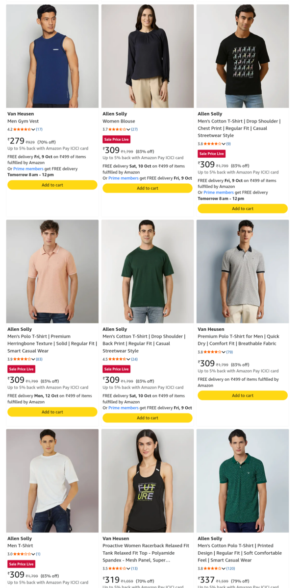 Upto 85% Off On Allen Solly & Van Heusen Clothing | Desidime