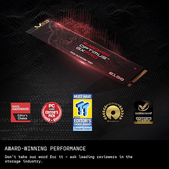 SanDisk Optimus™ GX PRO 8100 NVMe™ 1 TB Internal SSD, Upto 14900 MB/s R, PCIe® Gen 4.0 M.2 (2280)