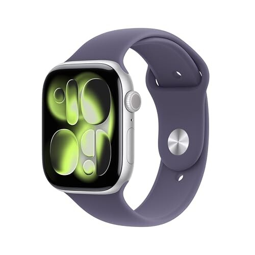 Apple Watch Series 11 GPS + Cellular 46mm Silver Aluminium Case with Purple Fog Sport Band - M/L
