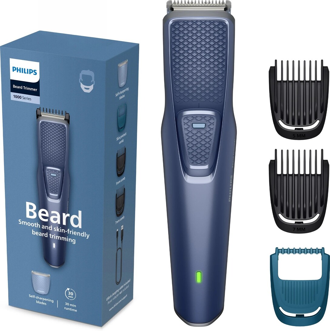 PHILIPS BT1245/18 Trimmer 30 min  Runtime 3 Length Settings (Blue...more