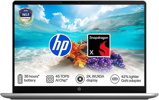 HP Omnibook 3, Snapdragon X Processor 45 Tops (8GB LPDDR5x,512GB SSD) 2K WUXGA