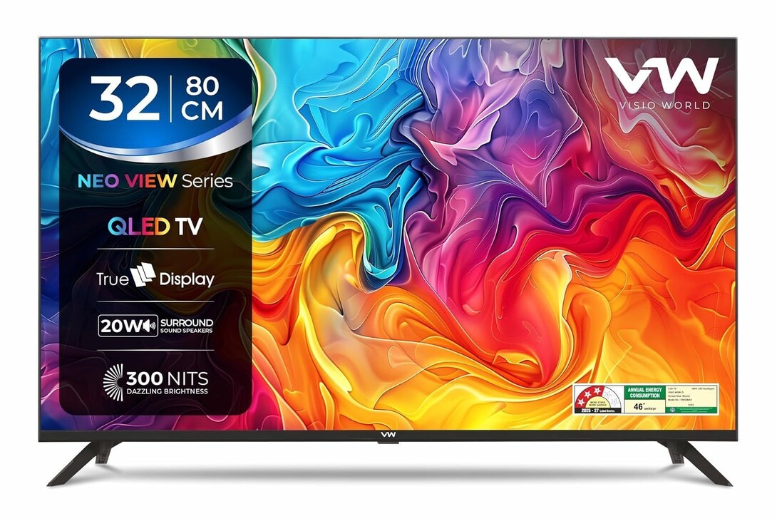 VW 80 cm (32 inches) Smartchoice Frameless Series HD Ready QLED TV