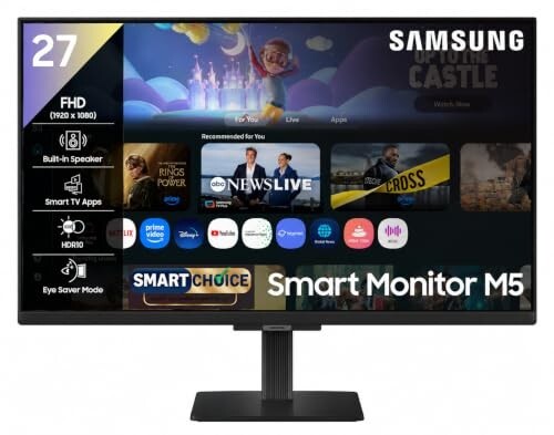 Samsung 27" M5 Smart Monitor with Smart TV Experience | LS27FM500EWXXL