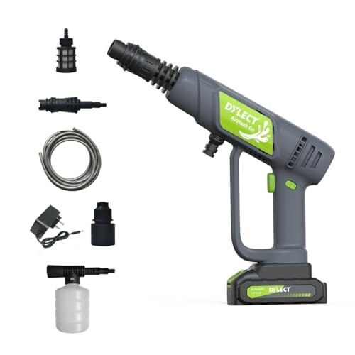 Dylect® AirWash Go Cordless Battery Pressure Washer Gun, Dark Grey ...