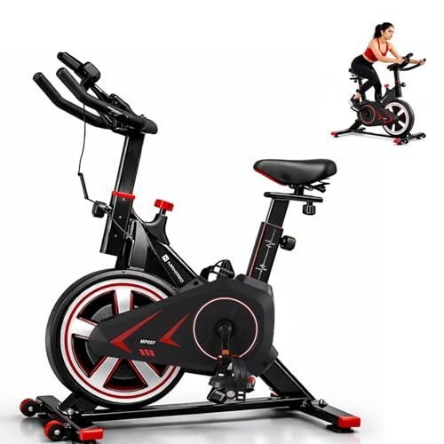 Maxpro MP007 Spin Bike for Home Workout | 8KG Flywheel Silent Belt Drive Exercise Cycle (100KG Max Weight)