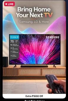 Extra up to ₹1000 off on TV on liveshop LG AI QNED65 108 cm (43 inch) Ultra HD (4K) Mini LED