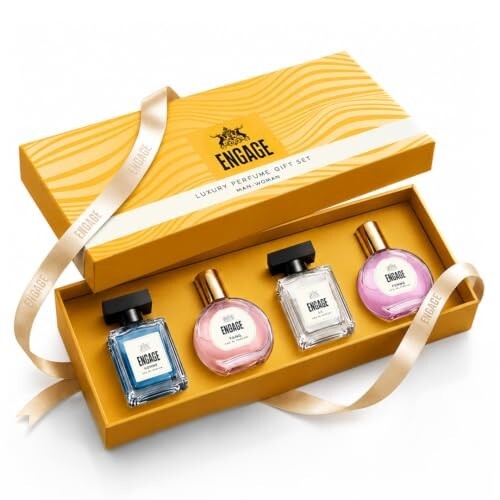 Engage Luxury Perfume Gift Set for Men & Women (80ml, Pack of 4) | Premium Couple Fragrance Gift Box