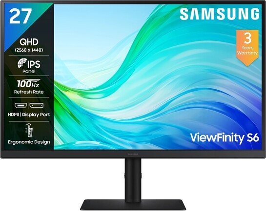 Samsung ViewFinity S6 68.4 cm (27 inch) Quad HD LED Backlit IPS Panel 