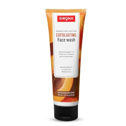 Sirona Natural Exfoliating Face Wash - 125ml | Plant-Based, No AHA No BHA