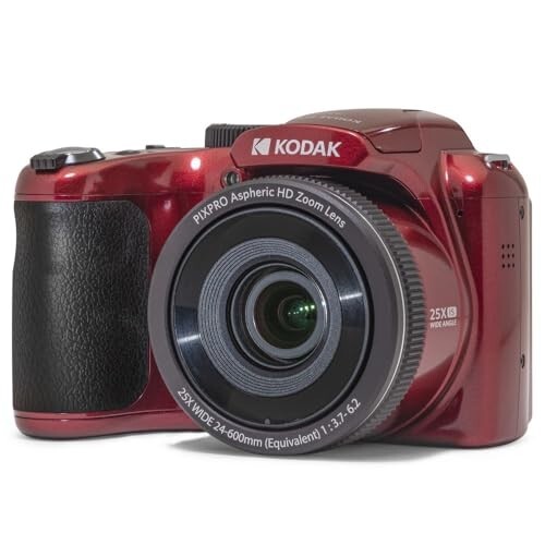 Kodak PIXPRO AZ255 16MP Digital Camera | 25x Optical Zoom, 1080p Full HD Video & 3" LCD (Red)