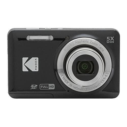 Kodak PIXPRO Friendly Zoom FZ55-BK 16MP Digital Camera with 5X Optical Zoom 28mm Wide Angle and 2.7" LCD Screen (Black)