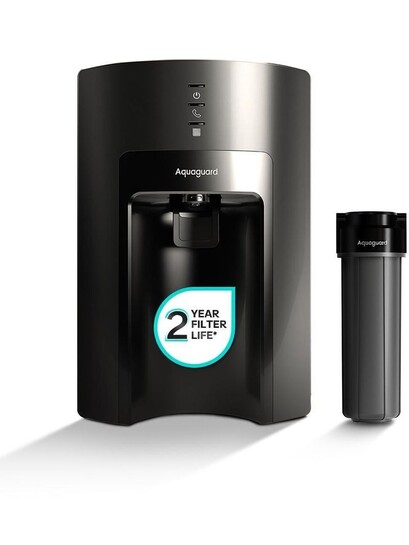 Aquaguard Sure Delight Aquasaver ROUVUF2X 6 L RO + UV + UF Water Purifier 2-year filter life | With Mega Sediment filter | 2 Free cleaning service | 60% Higher Water Recovery | 9-Stage Purification (Dark Black)