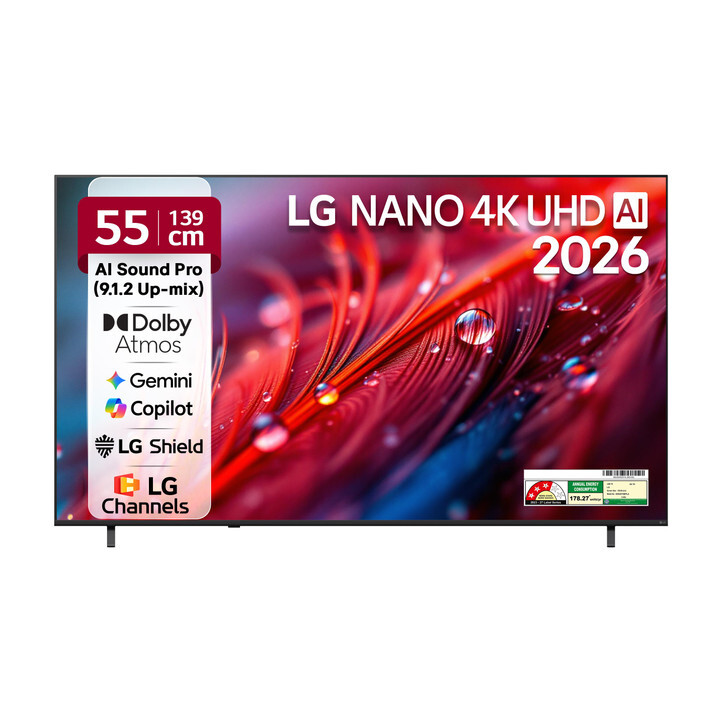 LG 139 cm (55 inch) Ultra HD (4K) LED Smart WebOS TV 2026 Edition with NANO Detail Enhancer