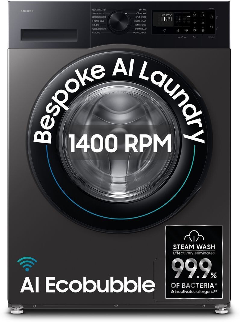 Samsung 12 kg 5 Star, AI Ecobubble, Super Speed, Wi-Fi, Hygiene S...more