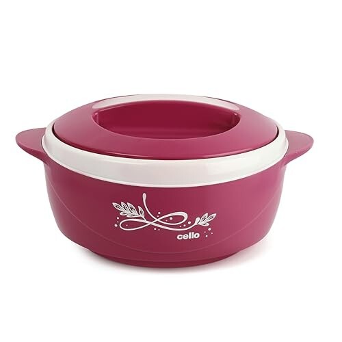 CELLO Sapphire Insulated Casserole Hot Pot (1250 ml, Pink) | Stainless Steel Food Warmer for Roti, Rice & Biryani