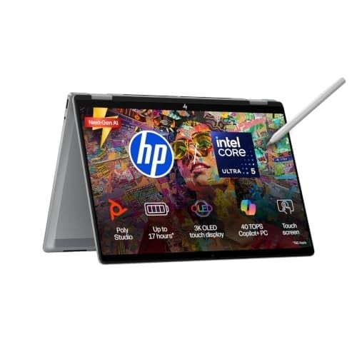HP OmniBook X Flip 14" 3K OLED 2-in-1 AI Laptop (Core Ultra 5, 16GB, 1TB SSD, Meteor Silver)