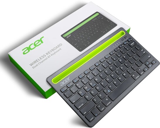 Acer ACR101 Dual-Mode Wireless Keyboard (Bluetooth + 2.4GHz) with 12-inch Tablet & Phone Slot for Laptop, PC & Mobile (Black)