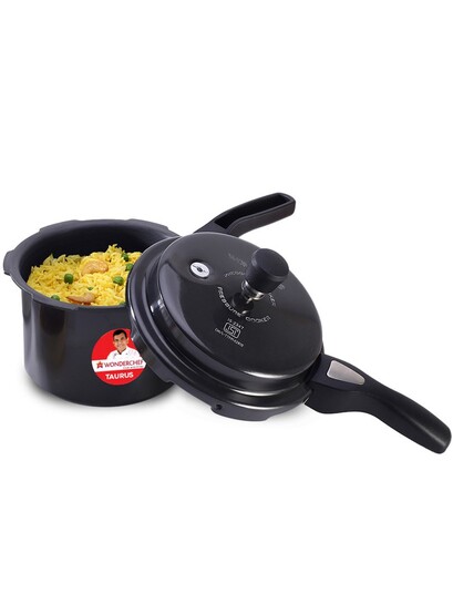 Buy Wonderchef Taurus Black Aluminium Induction Base Outer Lid Hard Anodized Pressure Cooker 3 L - Pressure Cooker for Unisex 24992550 | Myntra