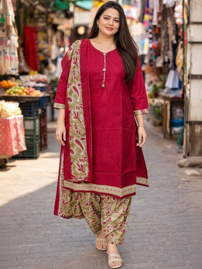 Buy KALINI Women Floral Printed Regular Kurti With Salwar & With Dupatta - Kurta Sets for Women 41131633 | Myntra