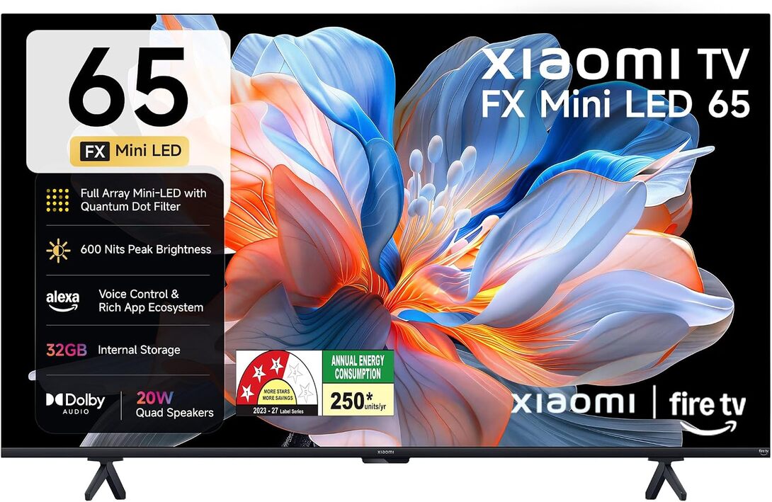 Xiaomi (165 cm) 65 inch FX 4K QD-Mini LED Smart | Full Array Local Dimming | HDR10+ | 120Hz DLG Game Booster | Fire TV