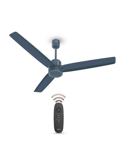 HAVELLS FAB|Remote Controlled|Low Noise|Upto 65% Energy Saving|Reverse Mode|30W with 3 Year Warranty BLDC Motor 1200 mm Ceiling Fan (5 Star | Denim Blue | Pack of 1)