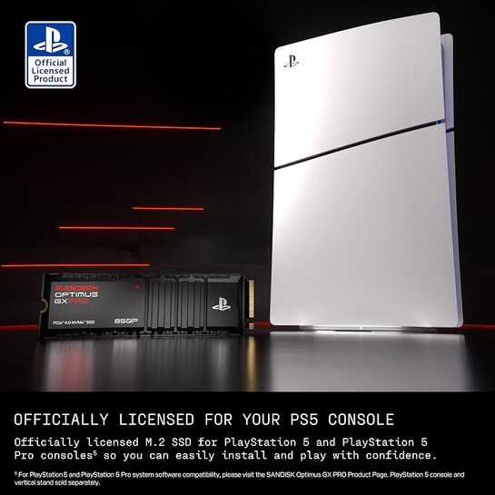 SanDisk Optimus™ GX PRO 850P Internal SSD, 1TB for PS5® & PS5® Pro Consoles