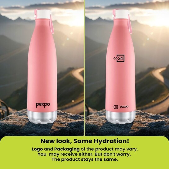 Go24 Hot and Cold Water Bottle ISI Certified Thermosteel flask, Leakproof Espresso 500 ml Steel Flask (Pack of 1, Pink)