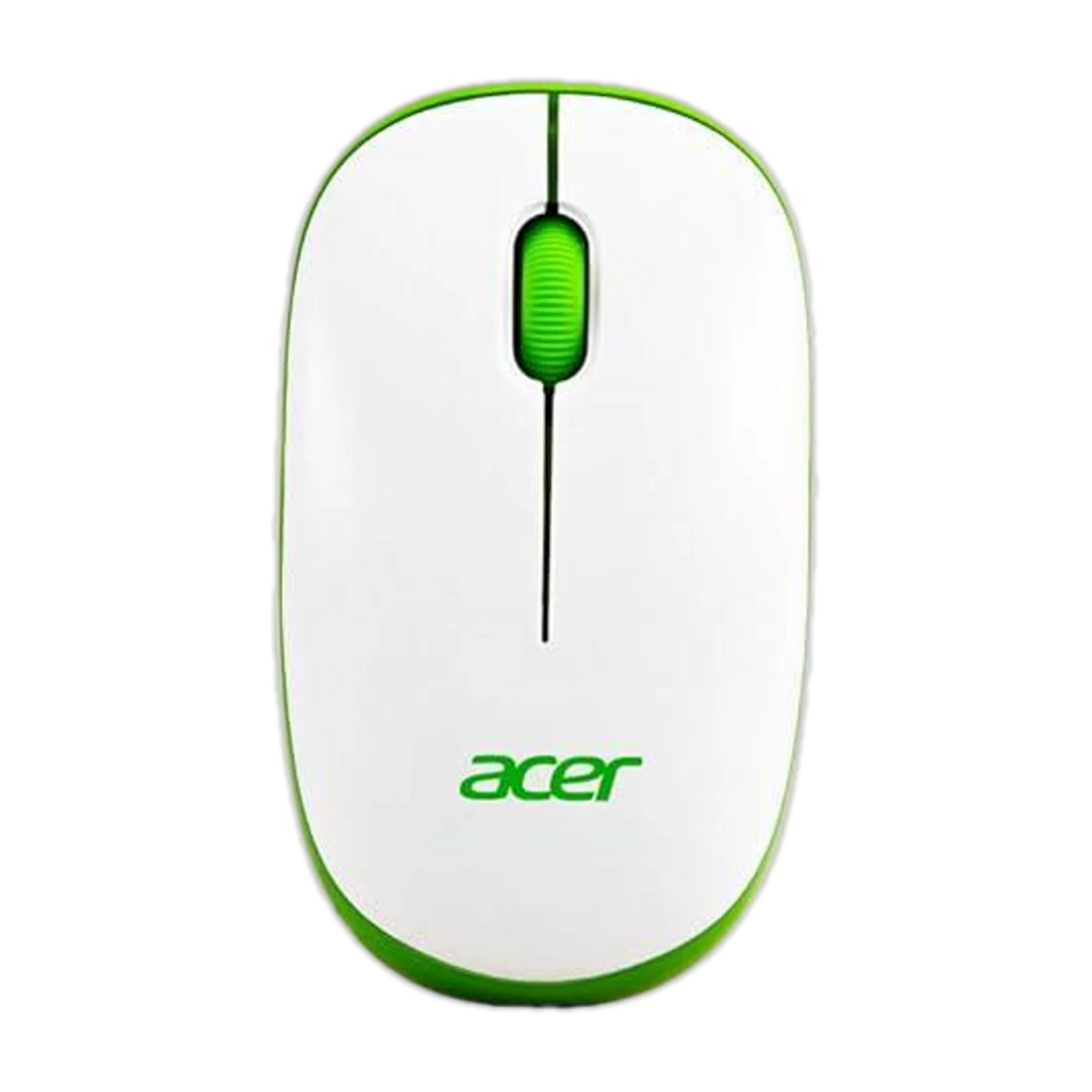 Acer Flow Ambidextrous Optical Mouse Wireless Mouse, White/Green (2.4GHz Wireless, White, Green)