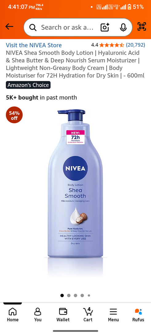 NIVEA Shea Smooth Body Lotion | Hyaluronic Acid & Shea Butter & Deep Nourish Serum Moisturizer | Lightweight Non-Greasy Body Cream | Body Moisturiser for 72H Hydration for Dry Skin | - 600ml