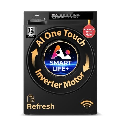 Haier 7 Kg AI One Touch, AI Smart Wash (AI-DBT) (EFL70-IM12F3BKU1 | Black) [Coupon + SBI Card]