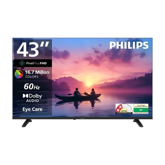 PHILIPS 108 cm (43 inch) Full HD Smart Google TV (43PFT6130/94) | Frameless LED TV with Voice Control, Dolby Audio, 24W Sound & HDR10