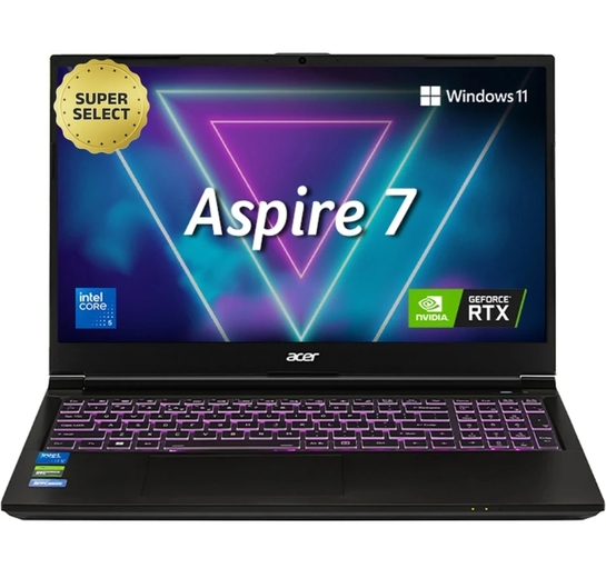 Acer Aspire 7 Intel Core 5 210H - (16 GB/512 GB SSD/Windows 11 Home/4 GB Graphics/NVIDIA GeForce RTX 3050) A715-79G Gaming Laptop (15.6 inch, Flame Black, 1.99 kg)