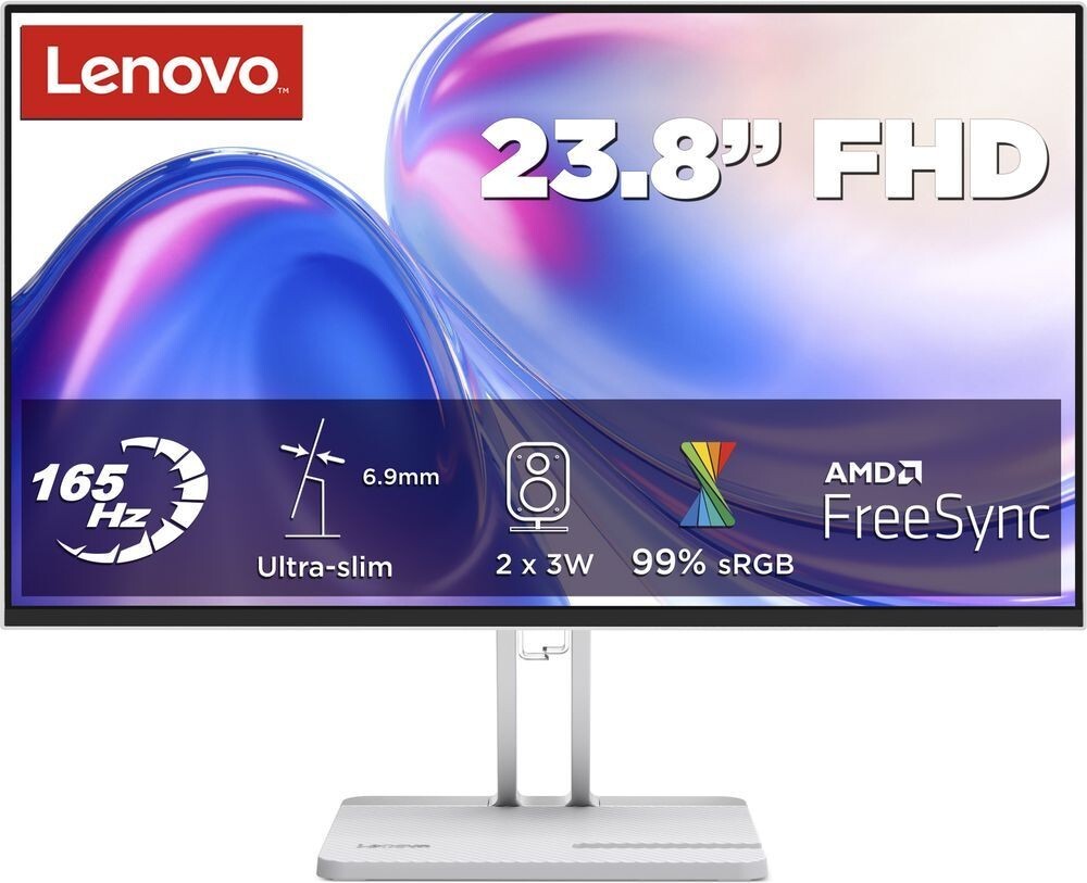 Lenovo L-Series 60.45 cm (24 inch) Full HD LED Backlit IPS Panel Monitor (L24-4r 165Hz FHD IPS Monitor) (Response Time: 1 ms, 165 Hz Refresh Rate)