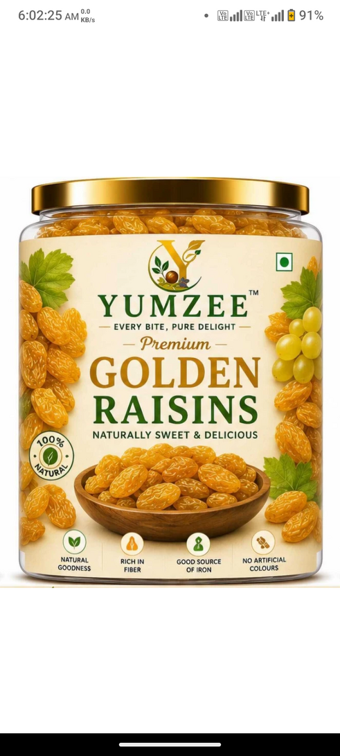 Yumzee golden raisins 1kg
