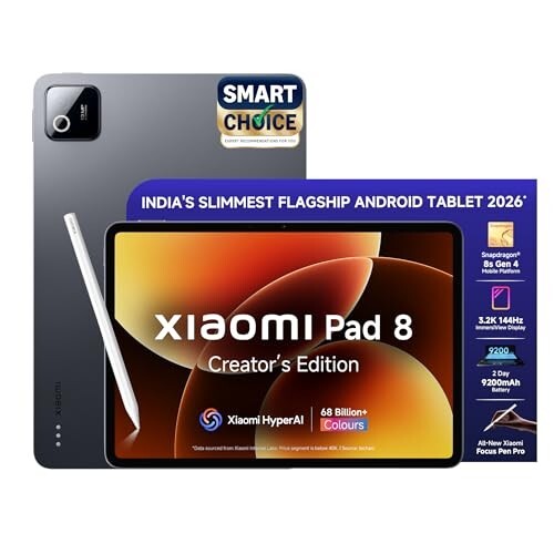 XIAOMI Pad 8 Creator's Edition with Focus Pen Pro, 11.2 -inch (28.44 CM), LCD 3.2K, 12GB RAM, 256GB ROM