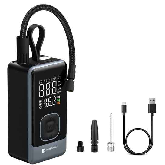 Lowest price- Portronics Vayu 8.0 Digital Rechargeable Tyre Inflator with 150 PSI for Car & Bike