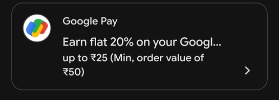 Google Pay: 20% Cashback upto Rs.25
