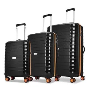 Aristocrat Altitude Set of 3 (Cabin+Medium+Large) Trolley Bags, Black