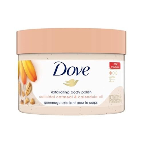 Dove Exfoliating Body Polish Scrub for Delicate & Sensitive Skin with Oatmeal & Calendula Oil