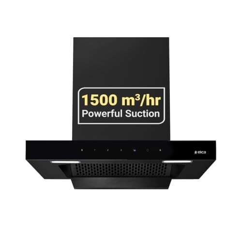 Elica 75cm 1500 m3/hr Filterless Autoclean Kitchen Chimney T-Shape | 10 Years Motor & 5 Years Comprehensive Warranty | VENTRA FL 750 HAC MS NERO | Black | Touch + Motion Sensor Control