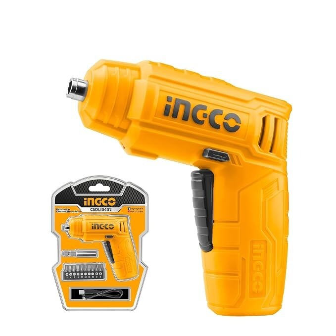 24% OFF - BASE MODEL  - INGCO Lithium-Ion Cordless Screwdriver, Powered Screwdriver LED Rechargeable Handy Drill Screwdriver with 11 pc Accessories, 1pcs Magnetic Bit Holder